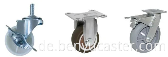 40 mm 50 mm PU TPR PVC Nylon TPE NP Gusseisen-Legierungs-Caster-Rad mit Schwenk für kleine Schränke